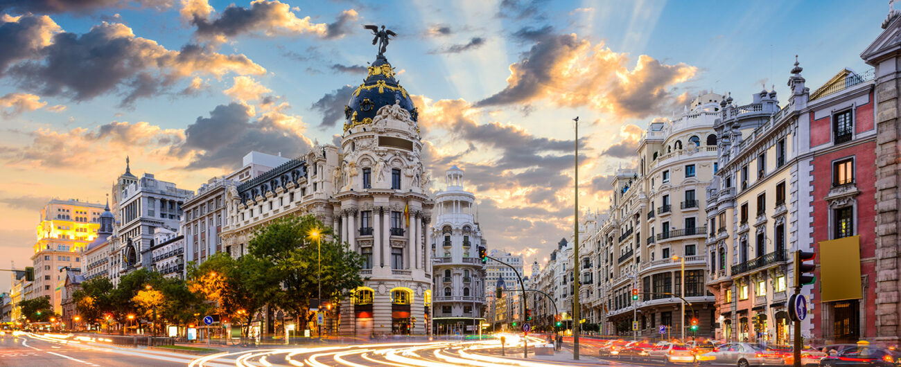 Gran Vía Street in Madrid, Spain Gran Vía Street in Madrid, Spain