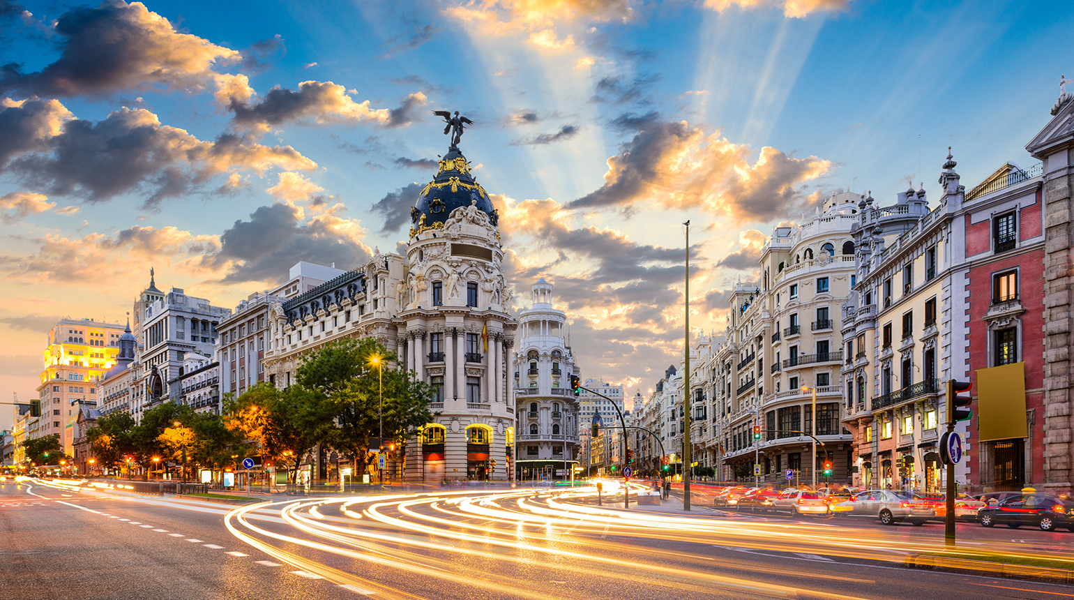 Gran Vía Street in Madrid, Spain Gran Vía Street in Madrid, Spain