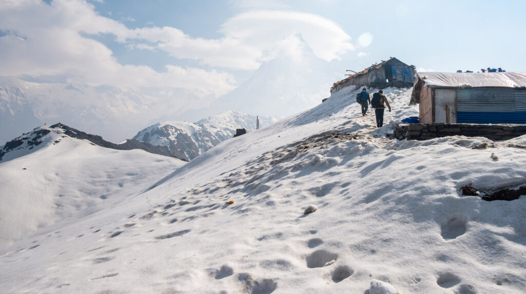 walking on snow field